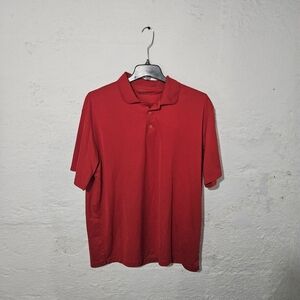 Nike Golf Dri-FIT Men's XXL Solid Red Polo Shirt Golf Athletic Swoosh